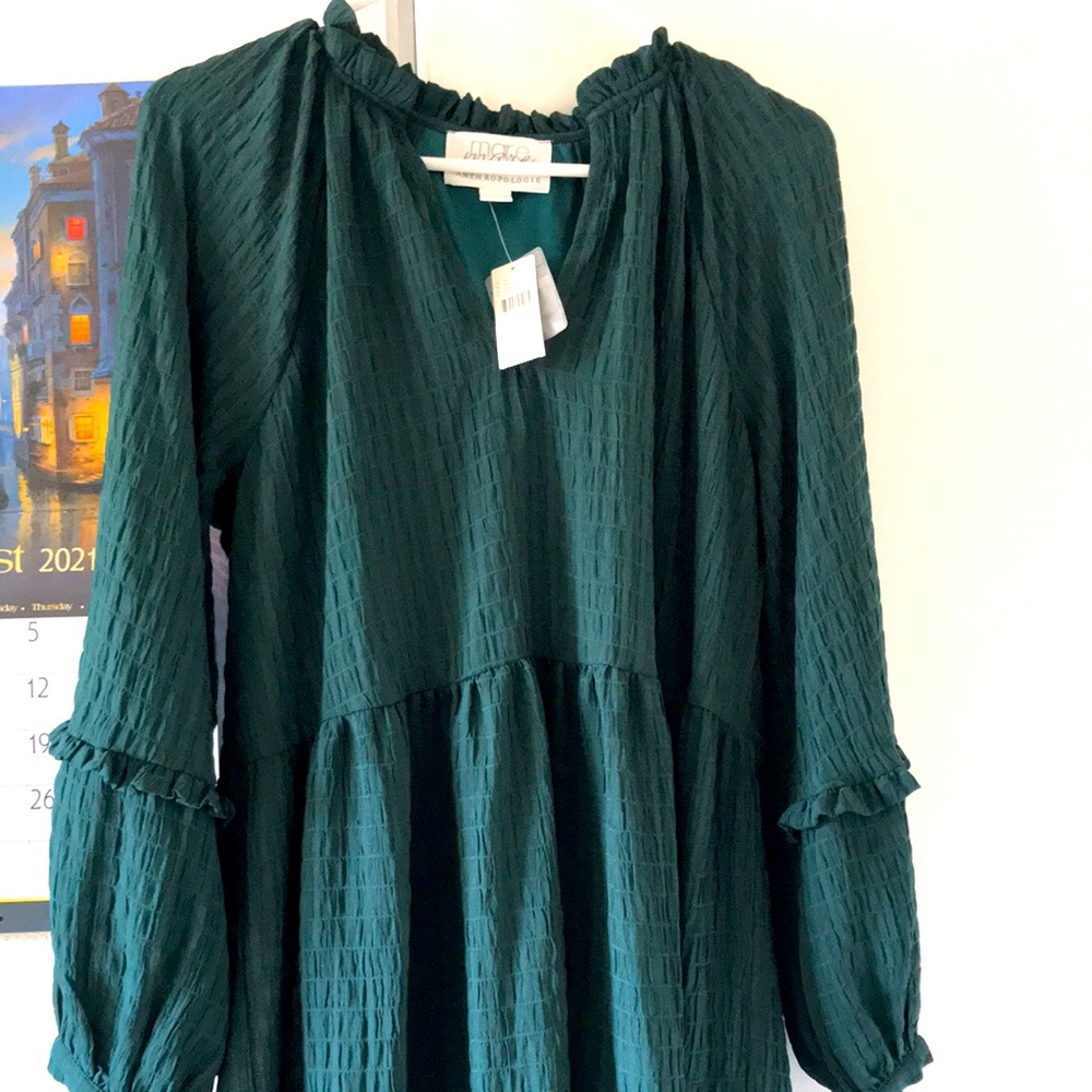 Anthropologie green dress Medium